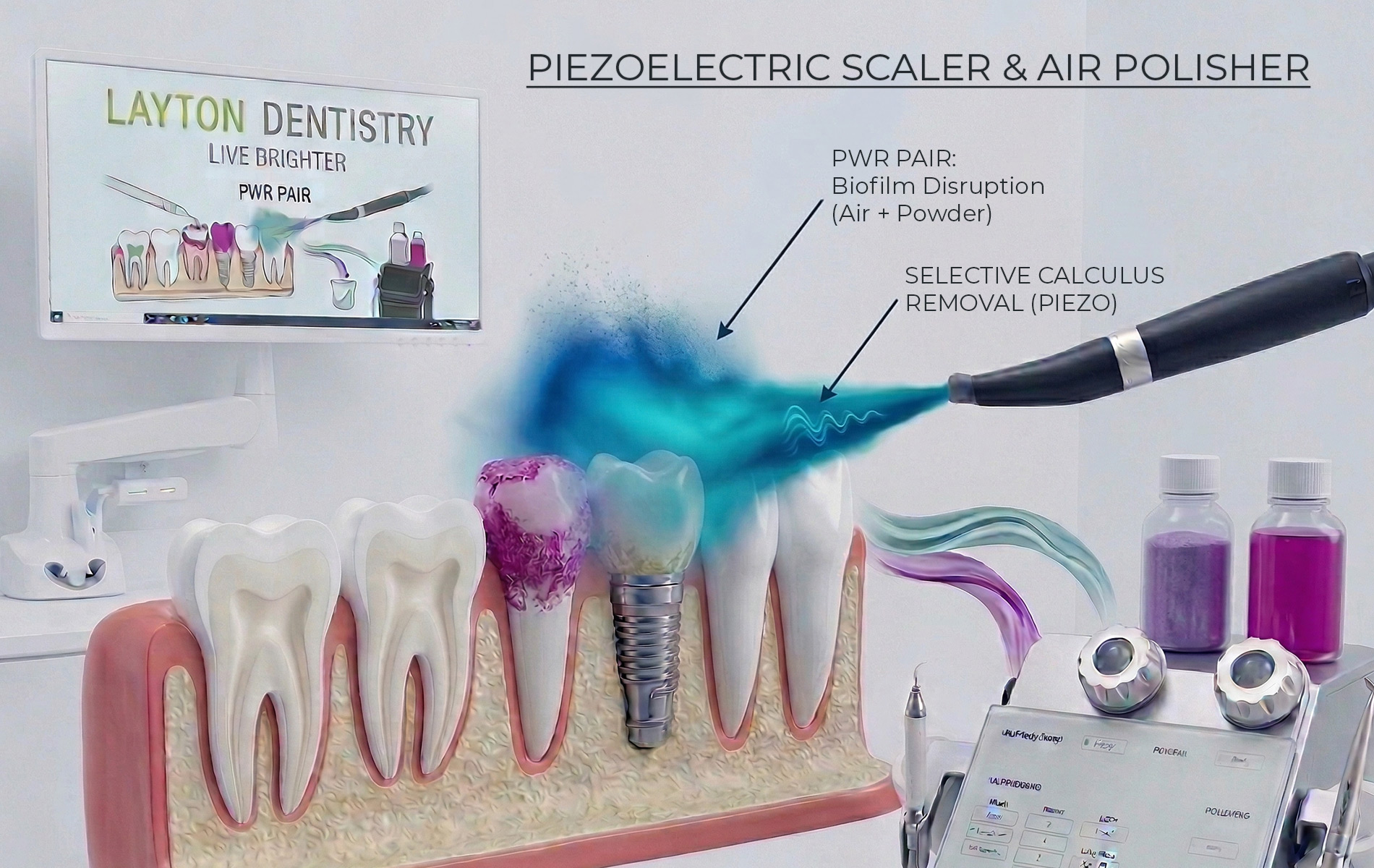 PWR pair piezoelectric scaling and planing